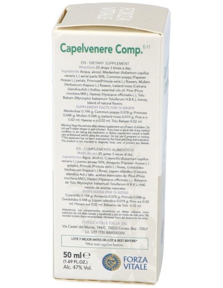 Capelvenere Composto Extracto 50Ml. de Forza Vitale