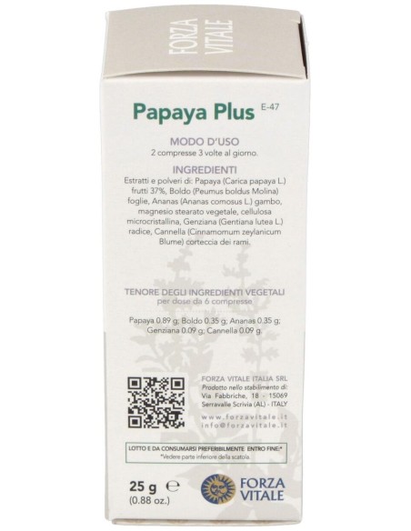 Papaya Plus  25Gr.Comprimidos de Forza Vitale
