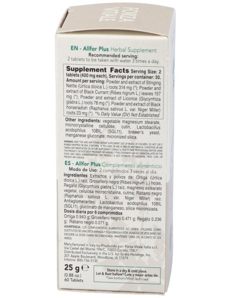 Allfor Plus 25Gr.Comprimidos de Forza Vitale