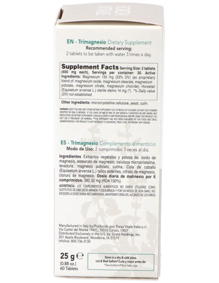Trimagnesio 25Gr.Comprimidos de Forza Vitale