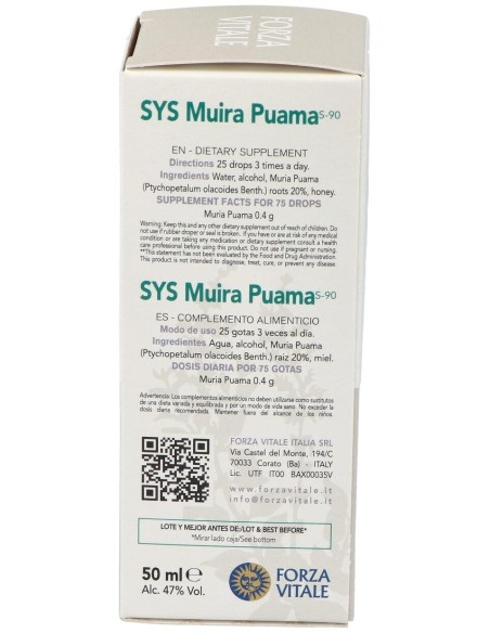 Sys.Muira Puama 50Ml. de Forza Vitale