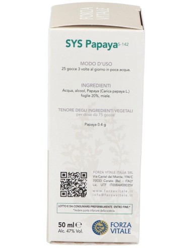 Sys.Papaya 50Ml. de Forza Vitale