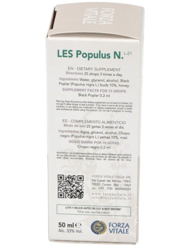 Les Populus Nigra Chopo Negro 50Ml. de Forza Vitale