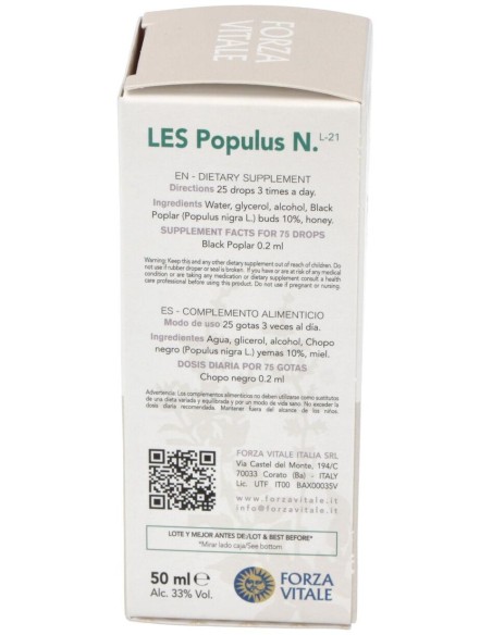 Les Populus Nigra Chopo Negro 50Ml. de Forza Vitale