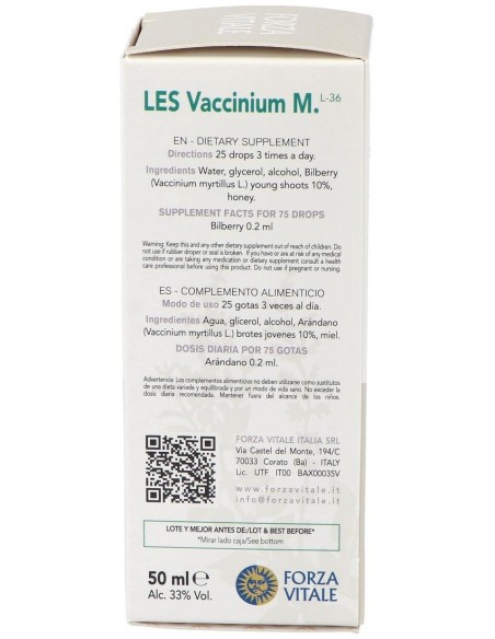 Les Vaccinium Myrtillus Arandano Negro 50Ml. de Forza Vitale