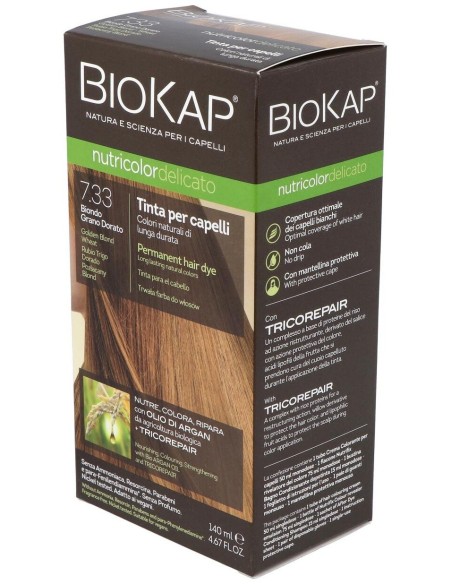 Tinte  Rubio Trigo Dorado 140Ml. 7.33 Delicato de Biokap