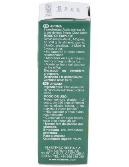 Limon Aceite Esencial Alimentario 15Ml. de Marnys