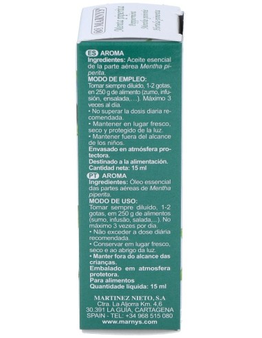 Menta Piperita Aceite Esencial Alimentario 15Ml. de Marnys