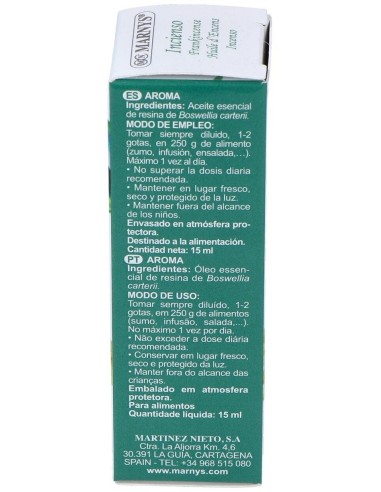 Incienso Aceite Esencial Alimentario 15Ml. de Marnys