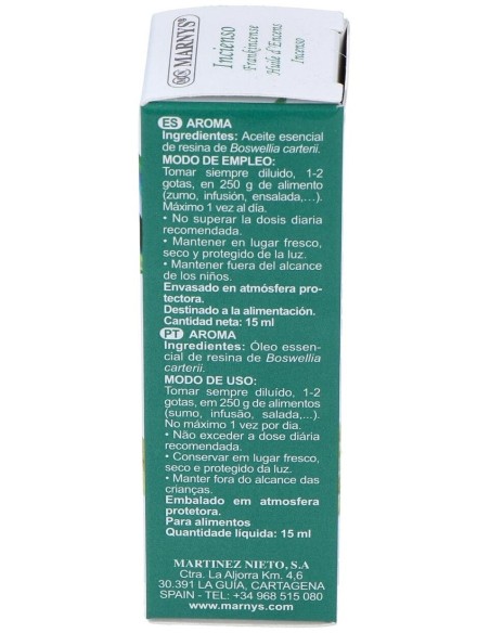 Incienso Aceite Esencial Alimentario 15Ml. de Marnys