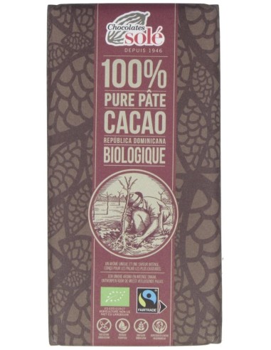 Chocolate Negro 100%  80Gr. Eco Sg de Chocolates Sole