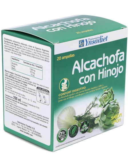 Alcachofa + Hinojo  0% Azucar 20 Amp de Ynsadiet