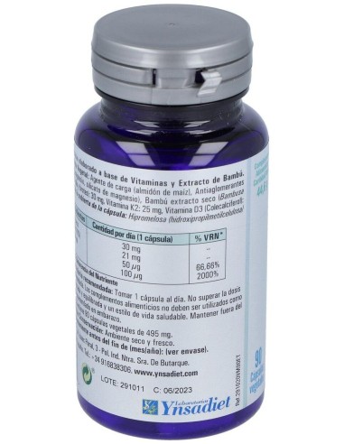 Vitamina D3 + K2 + Silic. Org. 90 Comp de Ynsadiet