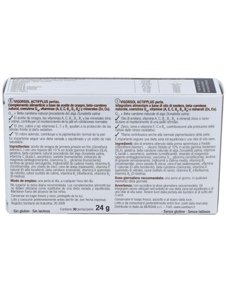 Vigor Sol Actif Plus 30Perlas de Santiveri