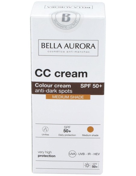 Cc Cream Spf 50+ Tono Medio 30Ml. de Bella Aurora
