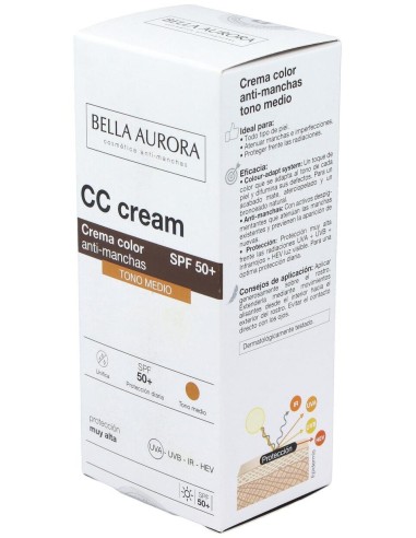 Cc Cream Spf 50+ Tono Medio 30Ml. de Bella Aurora