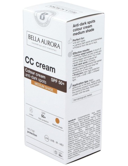 Cc Cream Spf 50+ Tono Medio 30Ml. de Bella Aurora