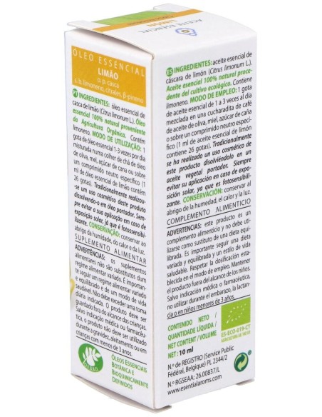 Aceite Esencial Limon Bio 10 Ml # de Esential Aroms