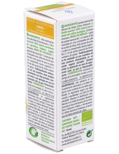 Aceite Esencial Limon Bio 10 Ml # de Esential Aroms