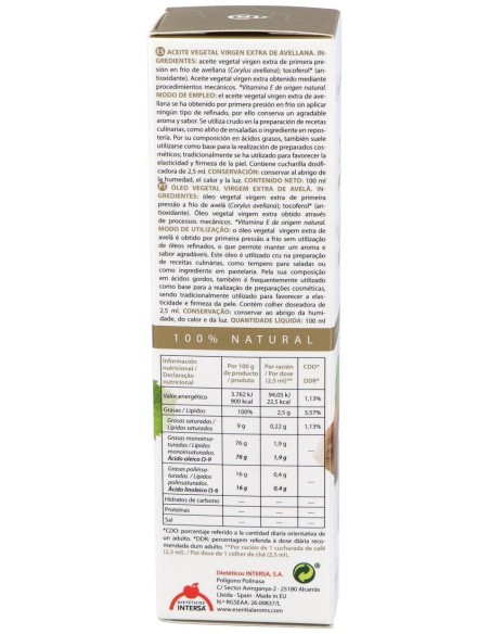 Aceite Vegetal Avellana 100 Ml de Esential Aroms