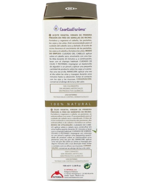 Aceite Vegetal Ricino 100 Ml de Esential Aroms