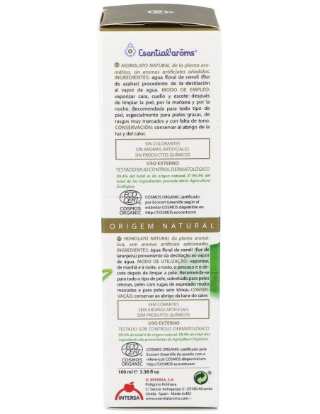 Hidrolato Neroli Bio 120 Ml de Esential Aroms