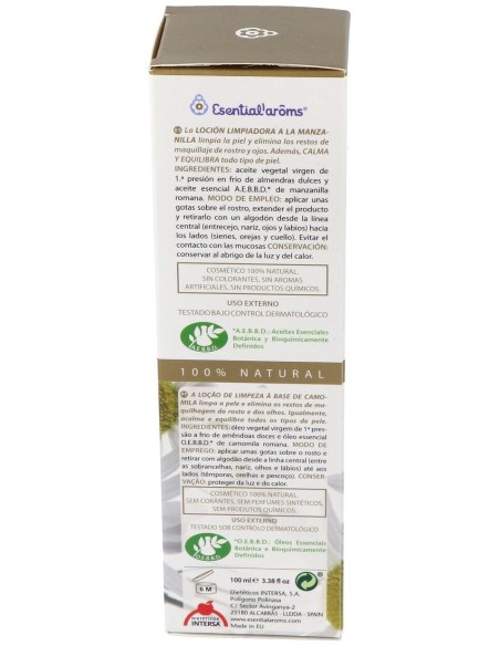 Loción Limpiadora A La Manzanilla 100 Ml de Esential Aroms