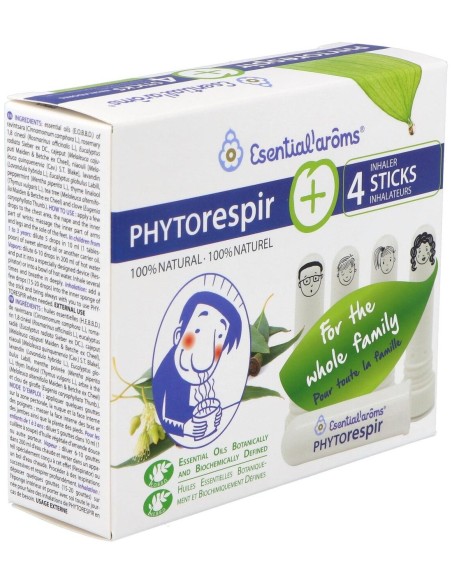 Phytorespir Frasco 30Ml. + 4 Sticks Inhaladores de Esential Aroms