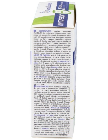 Phytorespir Frasco 30Ml. + 4 Sticks Inhaladores de Esential Aroms