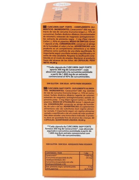 Curcumin 360º Forte 60 Capsulas de Intersa