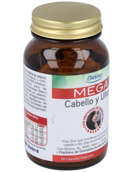 Mega Cabello Y Uñas  Envase 60 Cápsulas(30 Días) de Dielisa®
