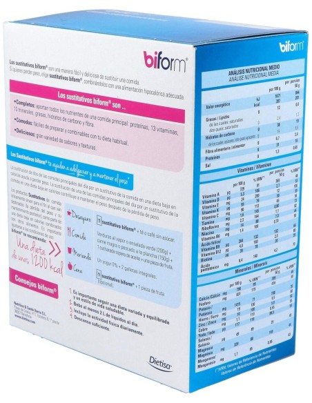 Crema Chocolate   Envase 6 Sobres(6 Comidas) de Biform®
