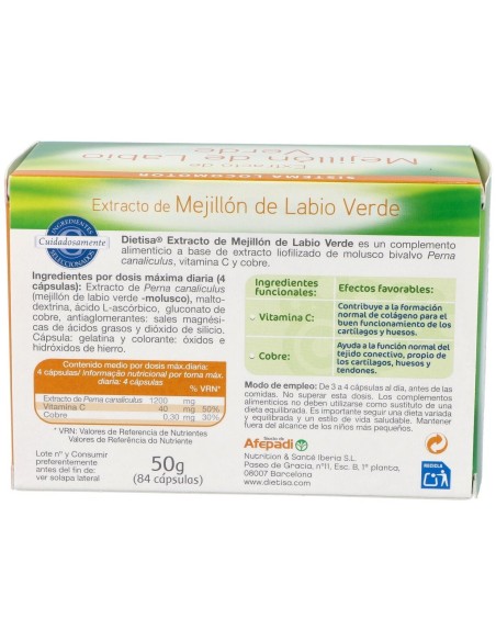 Mejillon De Labio Verde (Gemiflor Super) 84Cap de Dietisa