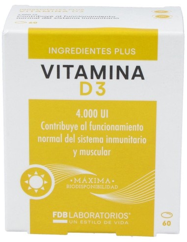 Vitamina D3 4000Ui 60Perlas de Fdb