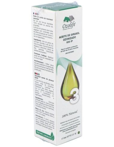 Aceite Girasol Ozonizado 600Ip Airless 50Ml. de Ozolife Biocosmetica Y Nutricion
