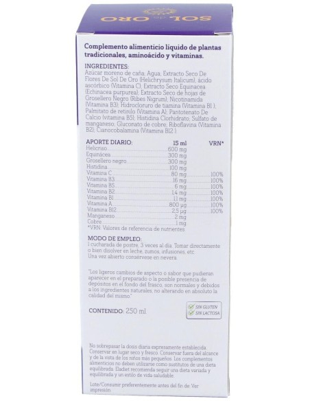 Sol De Oro (Plus) Jarabe 250Ml. de Eladiet