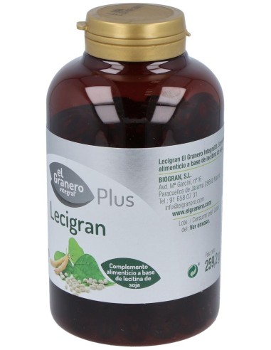Lecitina De Soja Lecigran 740Mg. 360Perlas de El Granero