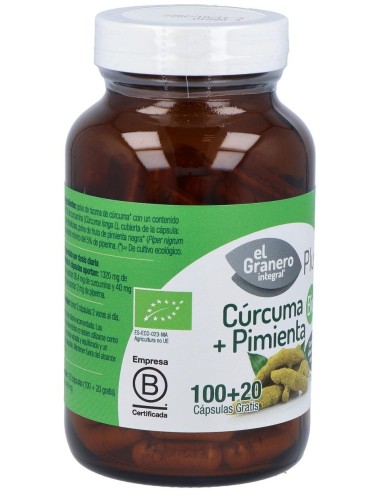 Curcuma Y Pimienta Bio 120Cap. de El Granero