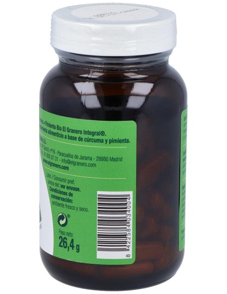 Curcuma Y Pimienta Bio 60Cap. de El Granero