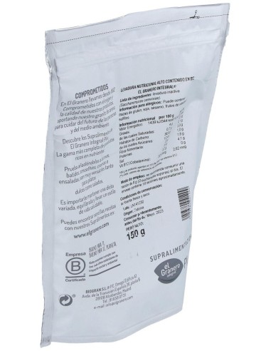 Levadura Nutricional Alto Contenido En B12 150Gr. de El Granero