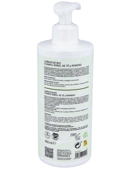 Champu Arbol Del Te Y Romero 450Ml. Bio de Labnatur Bio