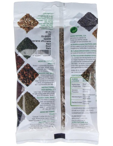 Valeriana Bolsa 70Gr. de Soria Natural