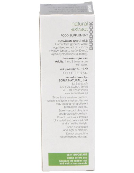 Ext. Bardana Xxi 50Ml. S/Al de Soria Natural