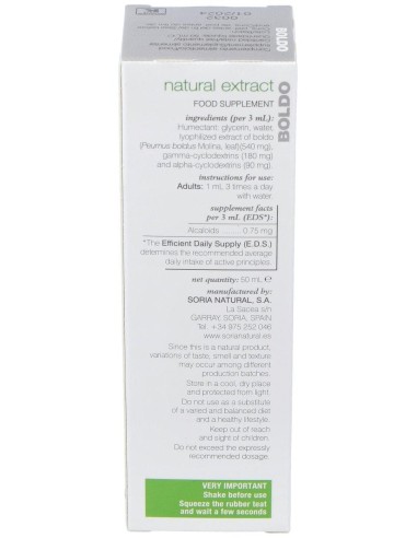 Ext. Boldo Xxi 50Ml. S/Al de Soria Natural