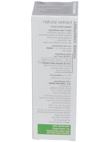 Ext. Castaño De Indias Xxi 50Ml. S/Al de Soria Natural