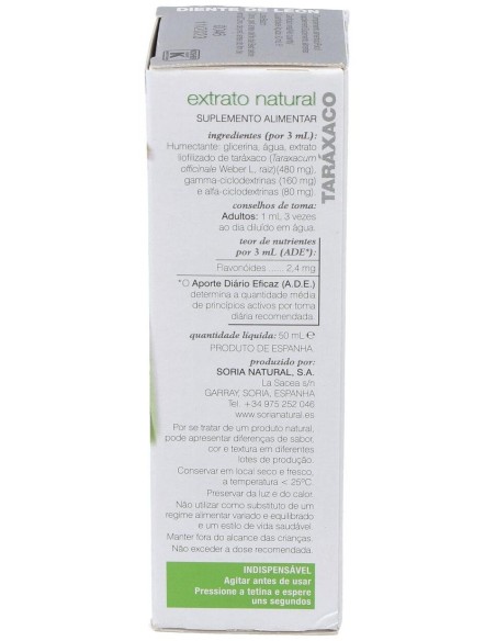 Ext. Diente De Leon Xxi 50Ml. S/Al de Soria Natural