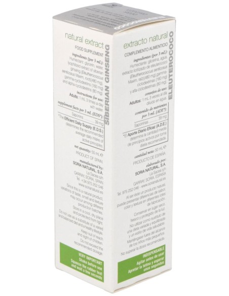 Ext. Eleuterococo Xxi 50Ml. S/Al de Soria Natural