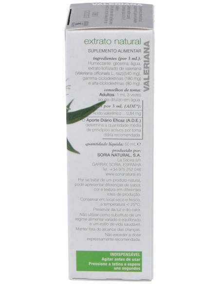 Ext. Valeriana Xxi 50Ml. S/Al de Soria Natural