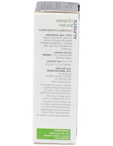 Ext. Alpiste Xxi 50Ml. S/Al de Soria Natural