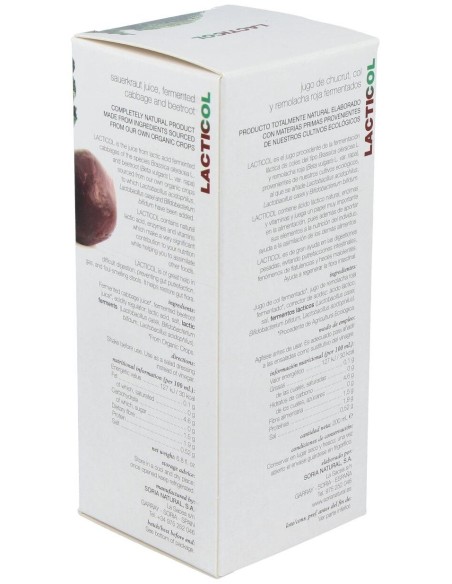 Lacticol Ecologico Jugo De Chucrut 200Ml de Soria Natural